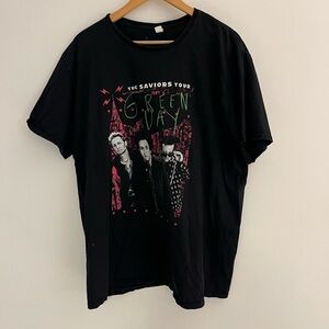 Green Day band / the saviors tour Fruit of the Loom Black Band Tour T-Shirt